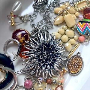 Grab bag mix of vintage costume jewelry